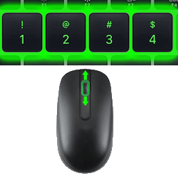 Key 1234 or Scroll wheel